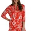 La Blanca Tropical Tapestry V-Neck Tunic