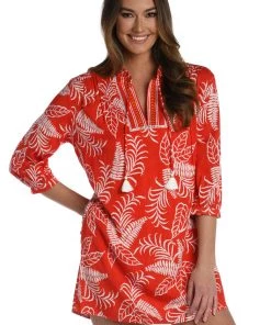 La Blanca Tropical Tapestry V-Neck Tunic