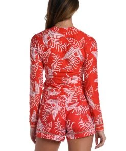 La Blanca Tropical Tapestry Half Zip Rashguard