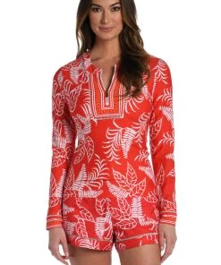 La Blanca Tropical Tapestry Half Zip Rashguard