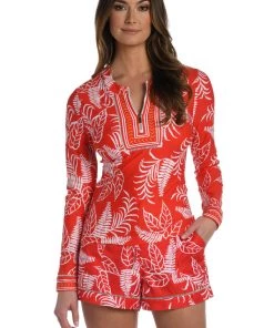 La Blanca Tropical Tapestry Half Zip Rashguard