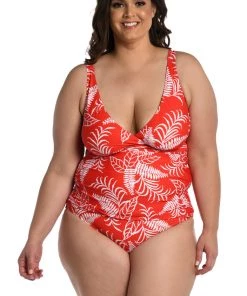 La Blanca Tropical Tapestry Over-The-Shoulder Knot Tankini Top