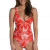 La Blanca Tropical Tapestry Over-The-Shoulder Knot Tankini Top