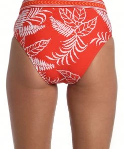 La Blanca Bottoms Tropical Tapestry Crossover High-Waist Bottom