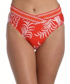 La Blanca Bottoms Tropical Tapestry Crossover High-Waist Bottom