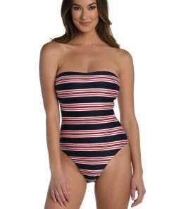 La Blanca Sailor Stripe Bandeau Mio One-Piece