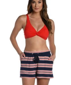 La Blanca Sailor Stripe Beach Shorts Cover Ups