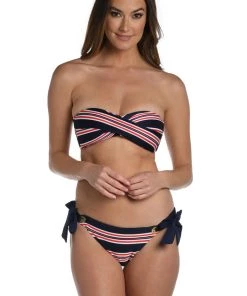 La Blanca Sailor Stripe Bandeau Bikini Top Tops