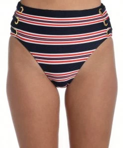 La Blanca Sailor Stripe High-Waist Bottom