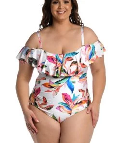 La Blanca One-Piece Paradise City Off Shoulder Ruffle One Piece