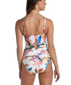 La Blanca Paradise City High-Neck Keyhole Tankini Top Tops