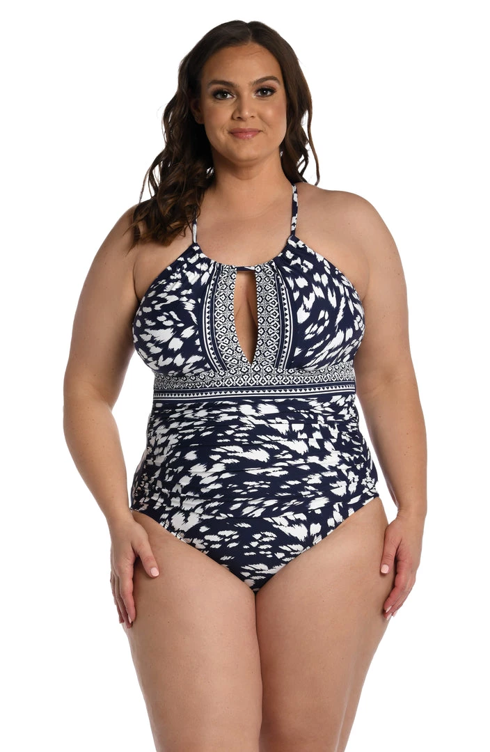 La Blanca Changing Tides High-Neck Keyhole One Piece