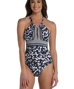 La Blanca Changing Tides High-Neck Keyhole One Piece