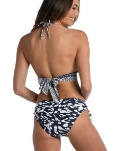 La Blanca Changing Tides Banded Halter Triangle Top Tops