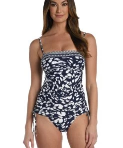 La Blanca Changing Tides Bandeau Cinch Side Tankini Top Tops