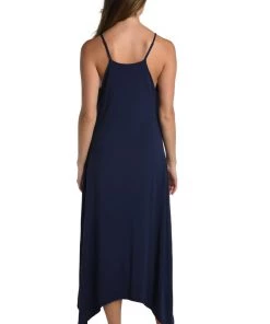 La Blanca Beaded Covers Halter Midi Dress
