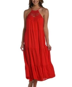 La Blanca Coastal Covers Halter Midi Dress