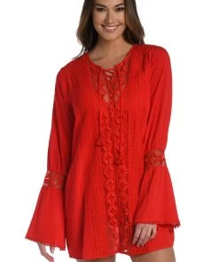 La Blanca Cover Ups Coastal Covers V-Neck Tunic