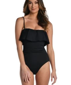 La Blanca Island Goddess Ruffled Bandeau One Piece One-Piece