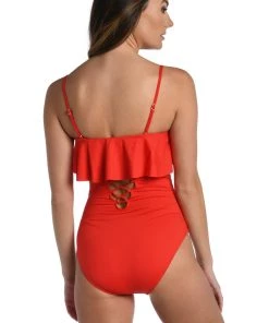 La Blanca Island Goddess Ruffled Bandeau One Piece One-Piece