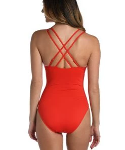 La Blanca Island Goddess Underwire Lace Up One Piece