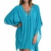 La Blanca Cover Ups Capri Lace Front Caftan Dress