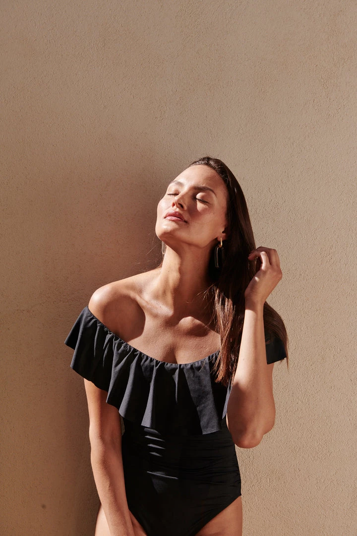 La Blanca Island Goddess Off Shoulder Ruffle One Piece One-Piece